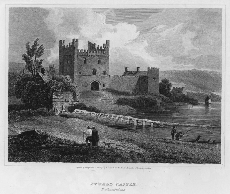 Bywell Castle, Northumberland (gravyr) av Luke (after) Clennell