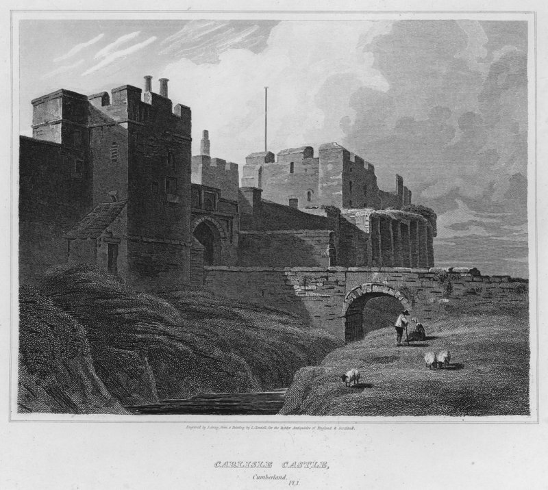 Carlisle Castle, Cumberland (gravyr) av Luke (after) Clennell