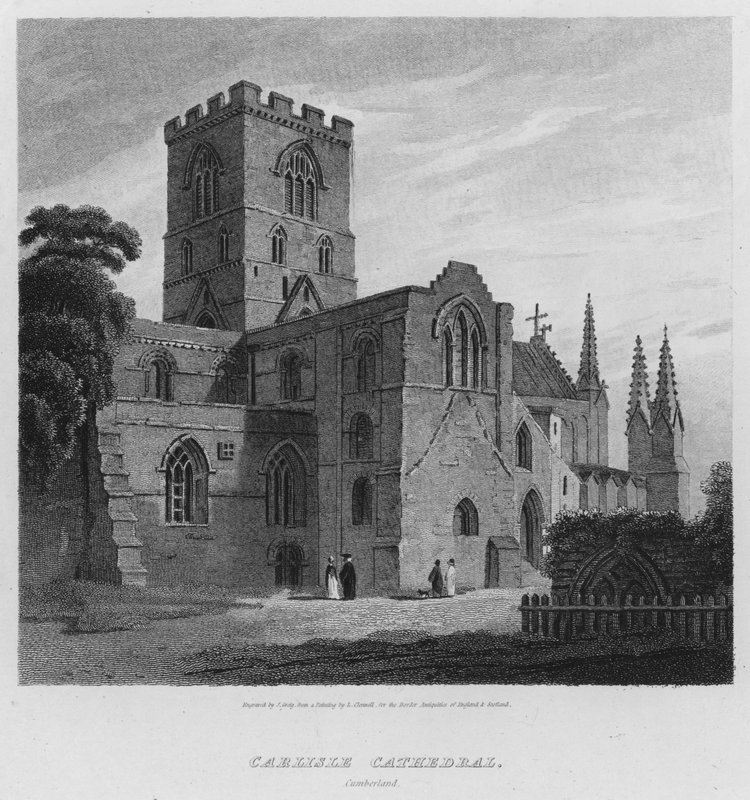 Carlisle Cathedral, Cumberland (gravyr) av Luke (after) Clennell