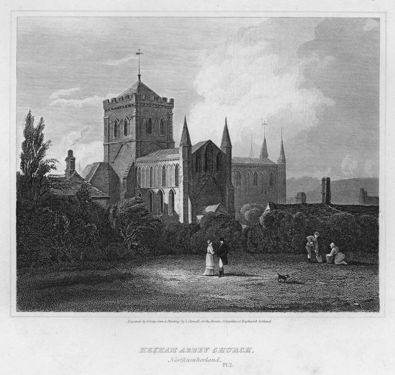 Hexham Abbey Church, Northumberland (gravyr) av Luke (after) Clennell