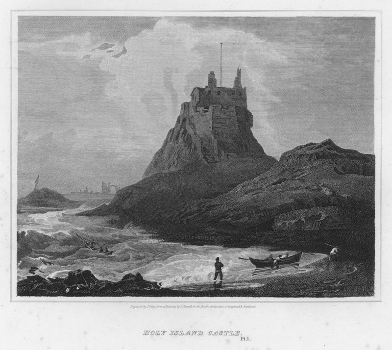 Holy Island Castle (gravyr) av Luke (after) Clennell