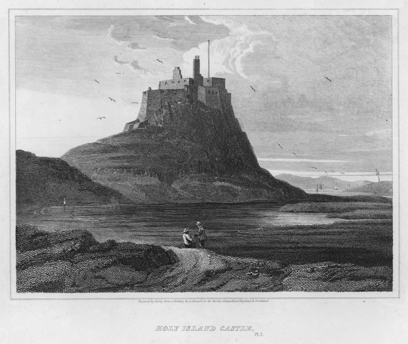 Holy Island Castle (gravyr) av Luke (after) Clennell