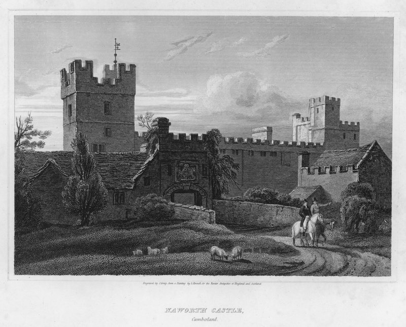 Naworth Castle, Cumberland (gravyr) av Luke (after) Clennell