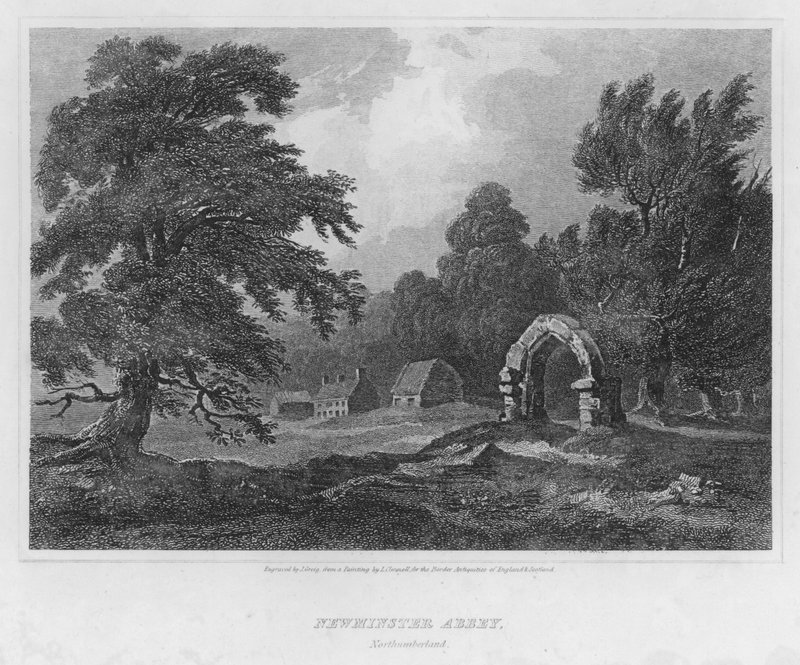 Newminster Abbey, Northumberland (gravyr) av Luke (after) Clennell