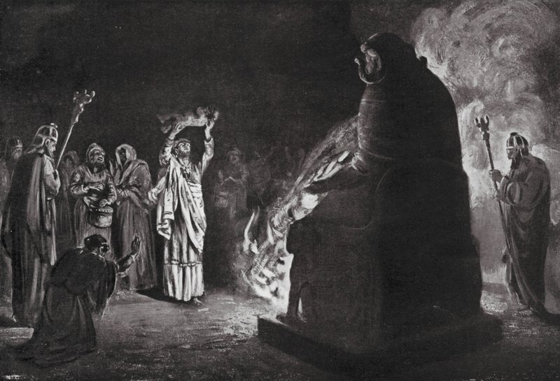 Ett feniciskt offer till Moloch (litografi) av Margaret (after) Dovaston