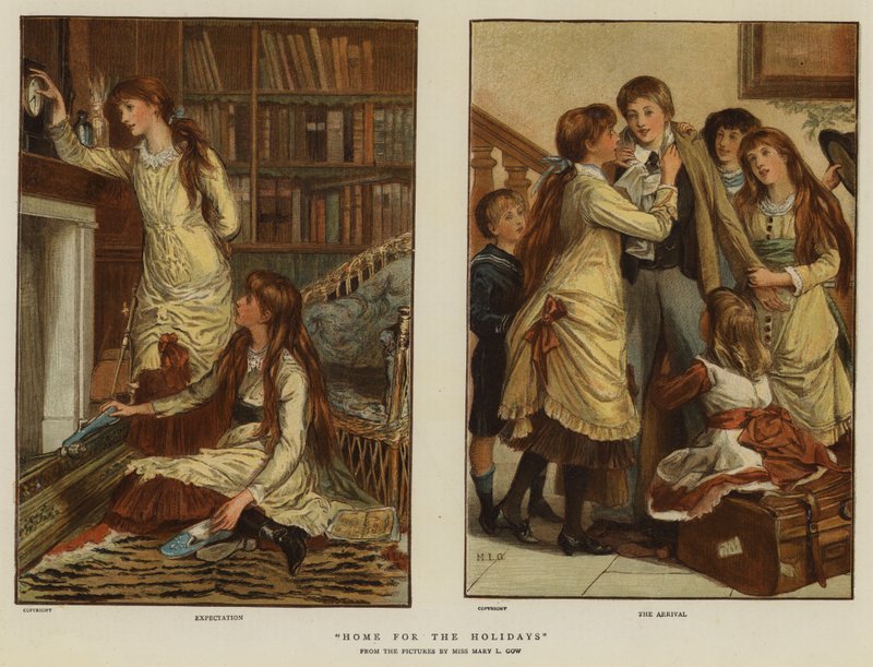 Hem för semestern (chromolitho) av Mary L. Gow