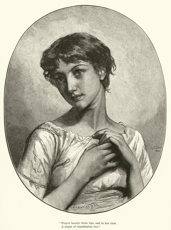 Bön (gravyr) av Mary L. Gow
