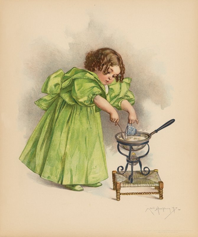 The Cook (färg litho) av Maud Humphrey