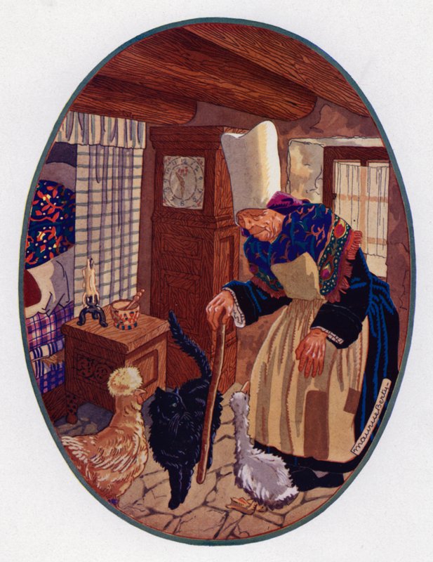 Den fula ankungen (färg litho) av Maurice Berty