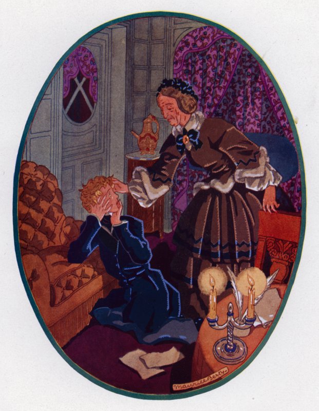 Tant Tandvärk (färg litho) av Maurice Berty