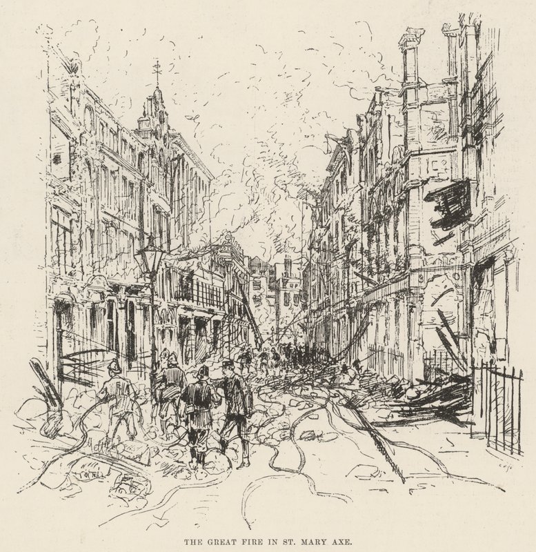 Den stora branden i St Mary Axe av Melton Prior