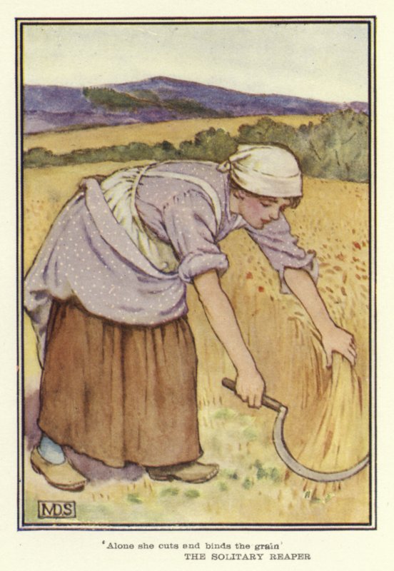 The Solitary Reaper (färg litho) av Minnie Didbin Spooner