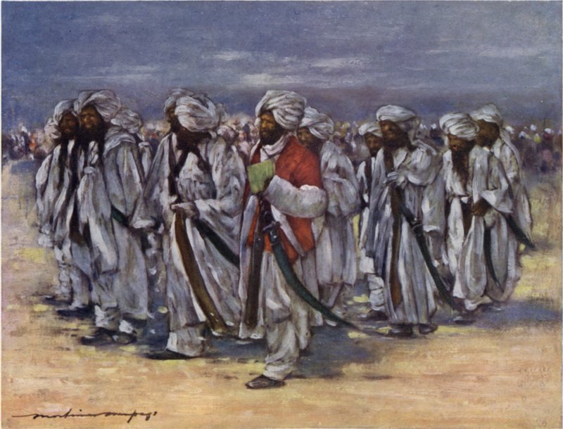 Baluch Chiefs på Durbar Day av Mortimer Ludington Menpes