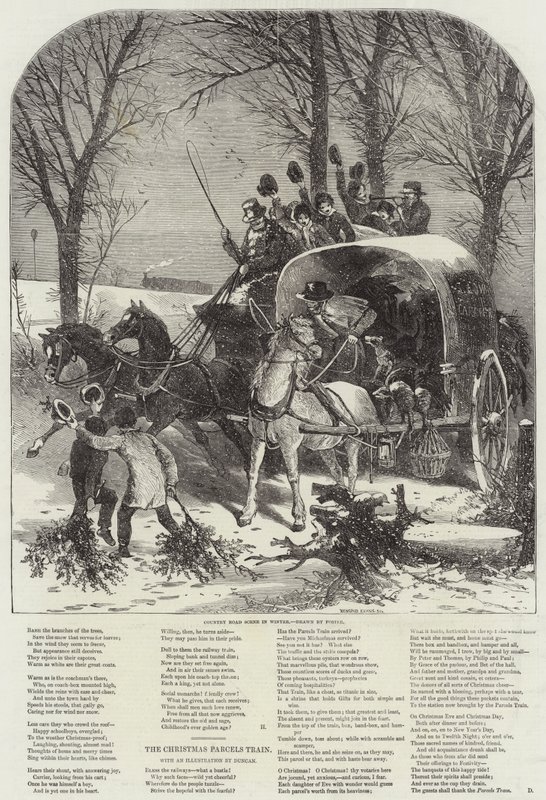 Landsvägsscen på vintern av Myles Birket Foster