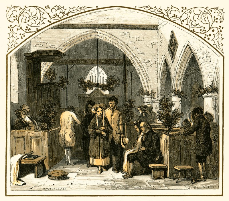 Kyrktäckning vid jul av Myles Birket Foster