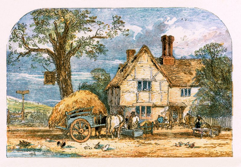 Illustration för "Den öde byn" av Myles Birket Foster