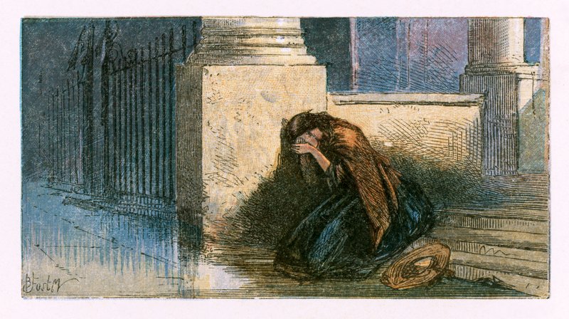 Illustration för "Den öde byn" av Myles Birket Foster