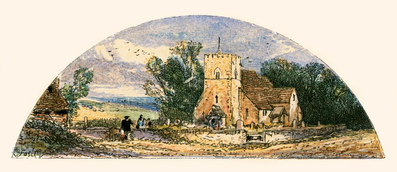 Illustration för "Den öde byn" av Myles Birket Foster