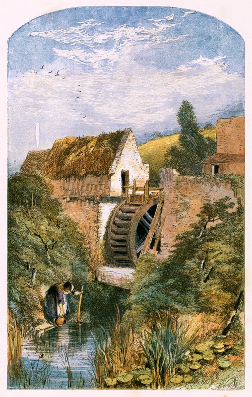 Illustration för "Den öde byn" av Myles Birket Foster