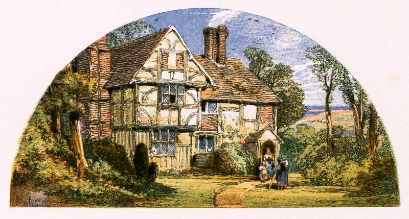 Illustration för "The Traveller" av Myles Birket Foster