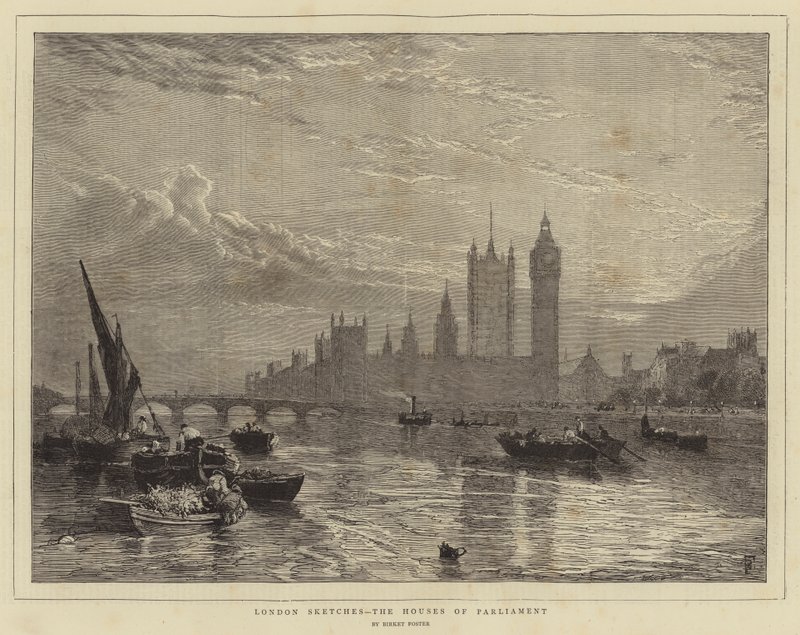 London Sketches, parlamentshusen av Myles Birket Foster