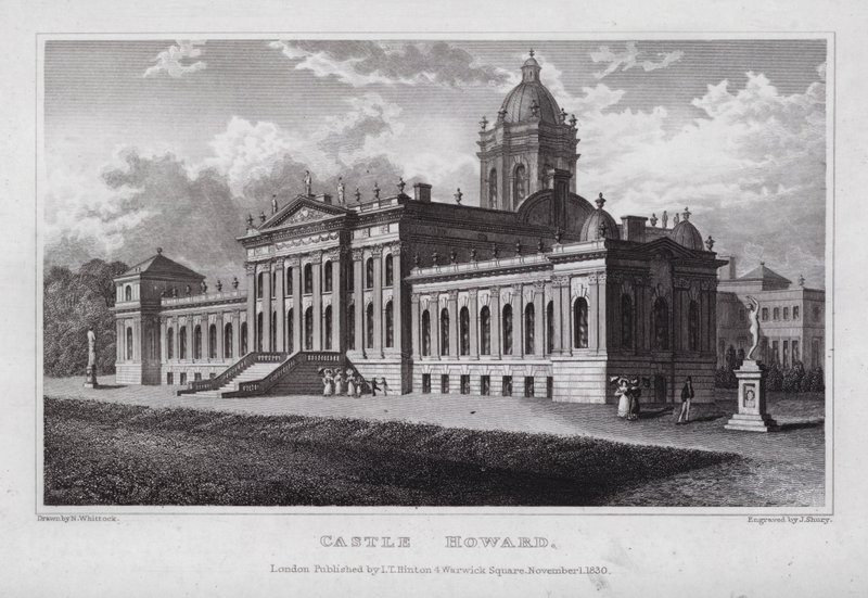 Castle Howard (gravyr) av Nathaniel (after) Whittock