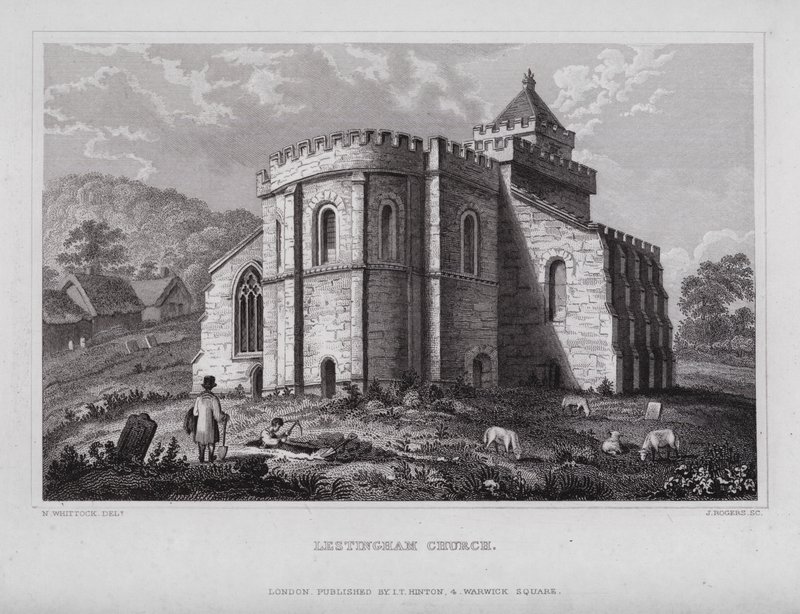 Lestingham Church (gravyr) av Nathaniel (after) Whittock