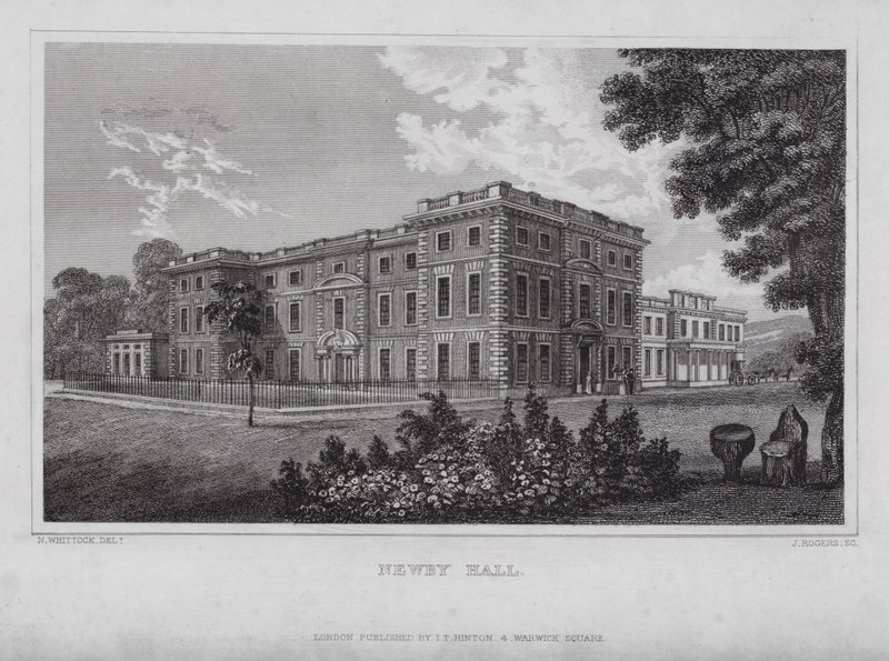 Newby Hall (gravyr) av Nathaniel (after) Whittock