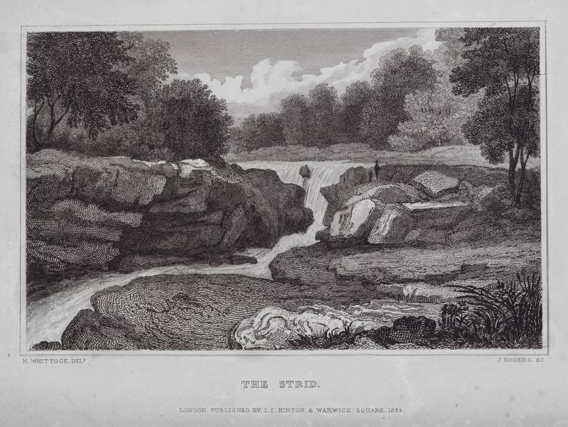 The Strid (gravyr) av Nathaniel (after) Whittock