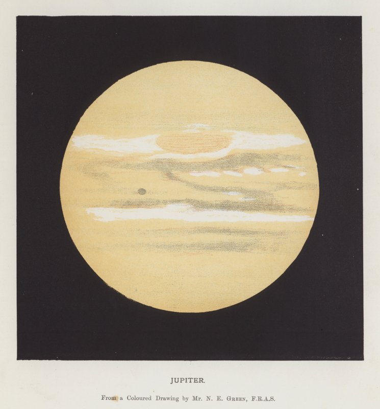 Jupiter (färg litho) av Nathaniel Everett Green