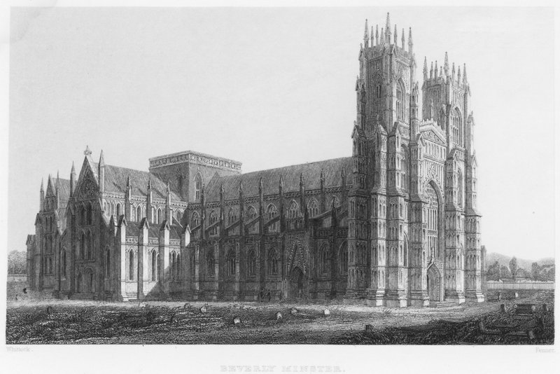 Beverley Minster (gravyr) av Nathaniel Whittock