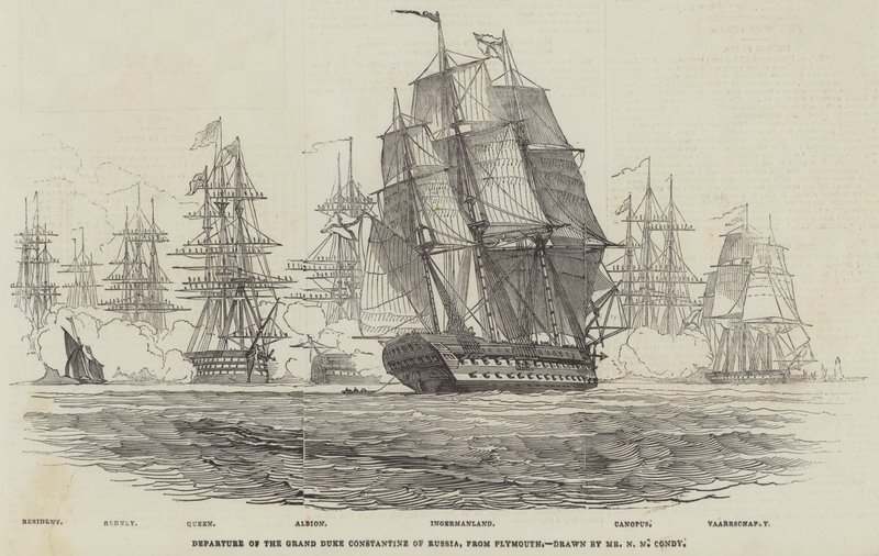 Storhertig Konstantin av Ryssland avgår från Plymouth av Nicholas Matthews Condy
