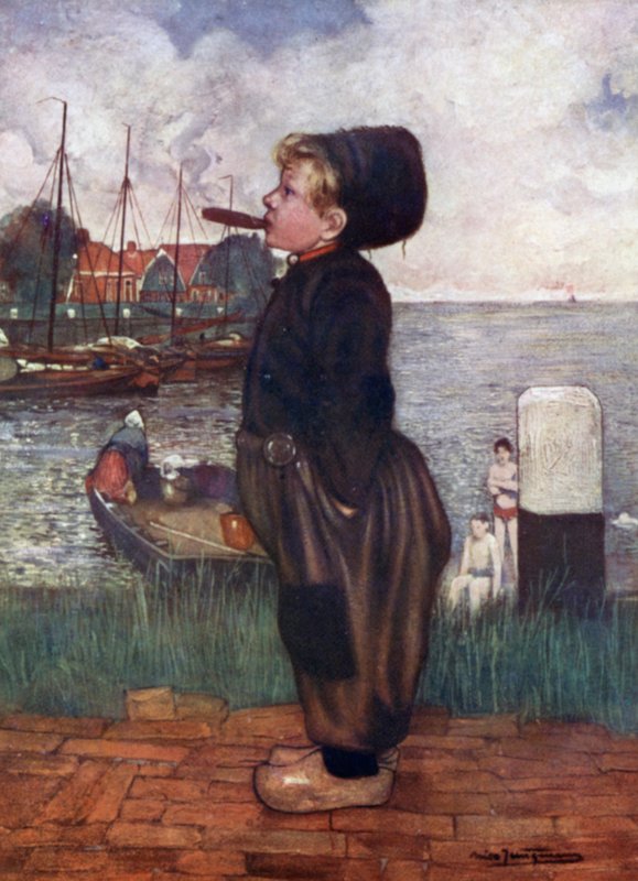 En pojke som röker, Volendam av Nico Jungman