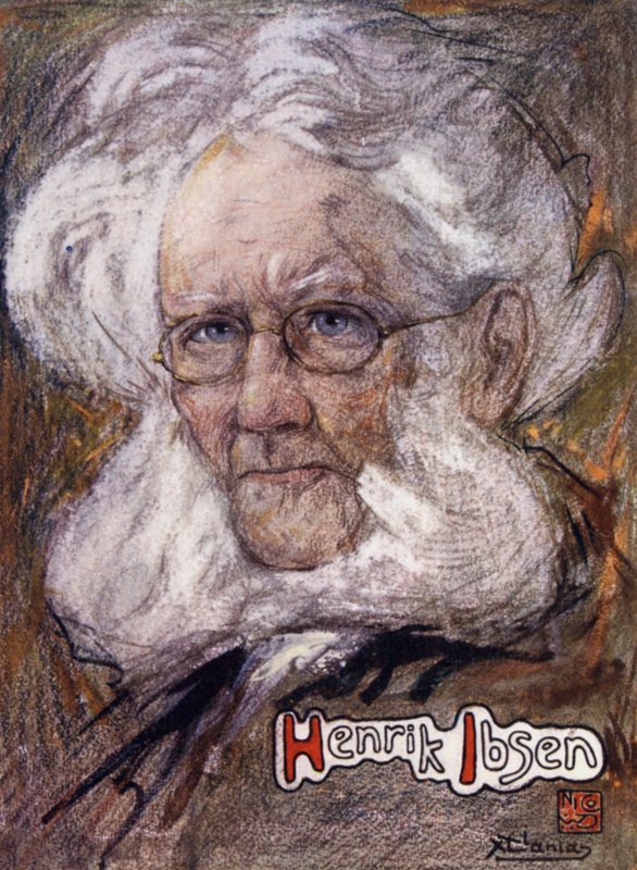 Norge: Henrik Ibsen (färg litho) av Nico Jungman