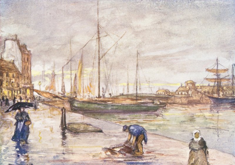Cherbourg (färglitografi) av Nico Jungmann
