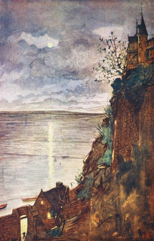 Ingång till Mont St Michel (färglitografi) av Nico Jungmann