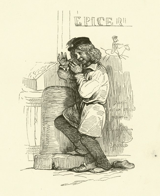 The Gamin (gravyr) av Nicolas Toussaint (after) Charlet