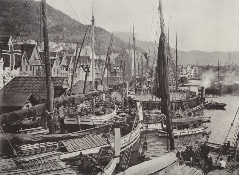Utsikt över Bergens hamn av Norwegian Photographer