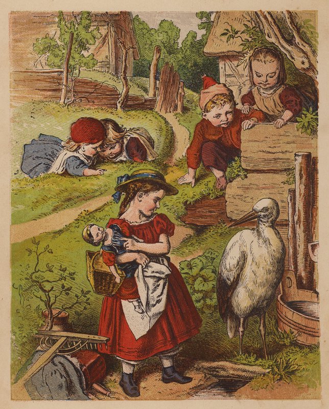 Mr Stork (färglitografi) av Oskar Pletsch