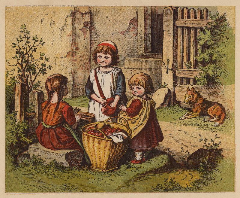 Rosy Cheeks (färglitografi) av Oskar Pletsch