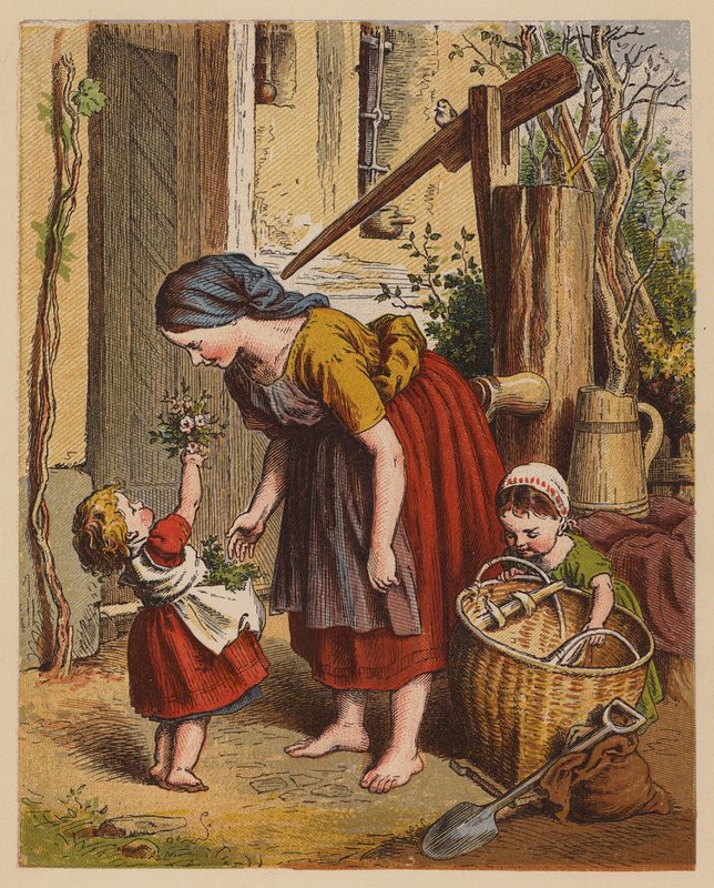 Sommarblommor (färglitografi) av Oskar Pletsch