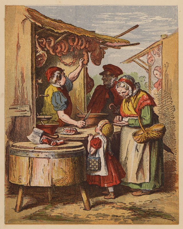 Slaktaren (färglitografi) av Oskar Pletsch