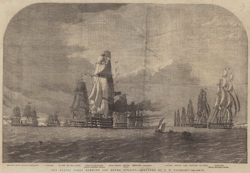 Östersjöflottan springer mot Doversundet av Oswald Walters Brierly