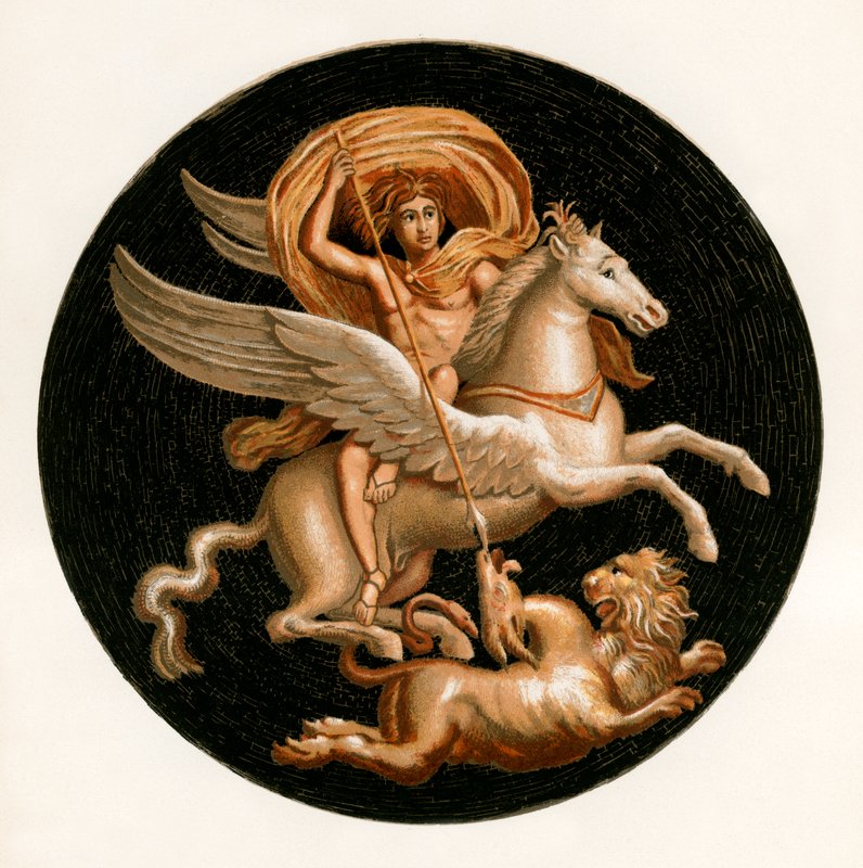 Bellerophon dödar chimären av P. Sellier
