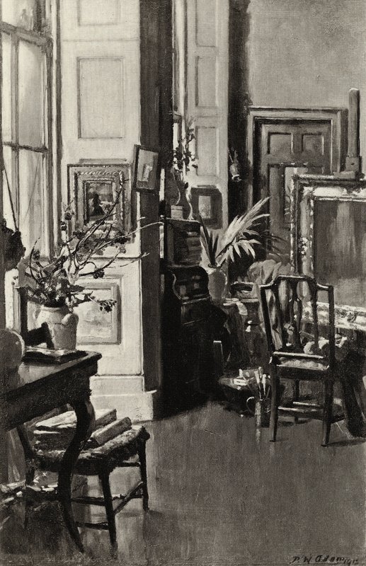 Studio av Miss Paterson (litho) av Patrick William Adam