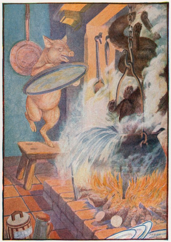 I föll vargen (färg litho) av Patten Wilson