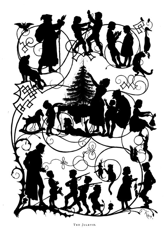 Silhouette: At Christmas Time (litografi) av Paul Konewka