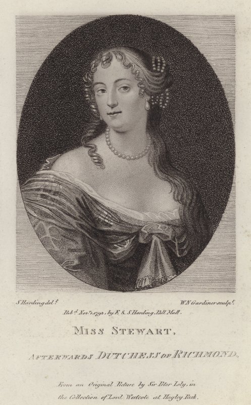 Frances Stewart, hertiginna av Richmond (gravyr) av Peter (after) Lely