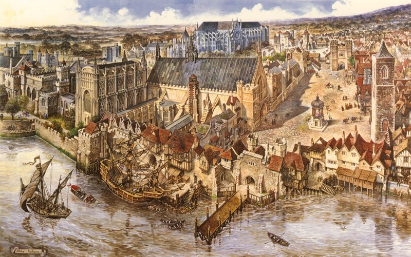 Fågelperspektiv över Westminster av Peter Jackson