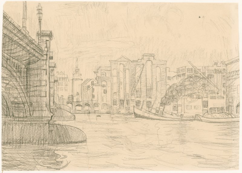Utbrända lagerlokaler vid Blackfriars Bridge 1941 av Peter Jackson